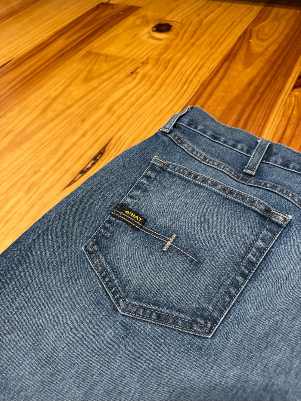 ARIAT Jeans Rebar M4 Mens 36/30 Relaxed Boot Denim Phantom Wash Work Wear (2) - Picture 13 of 14